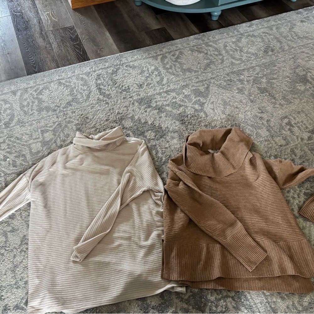 Cozy Women's Sweater Set - Cream and Brown